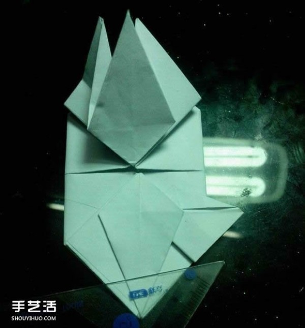 Handmade origami beautiful box illustration with paper crane packaging box folding method