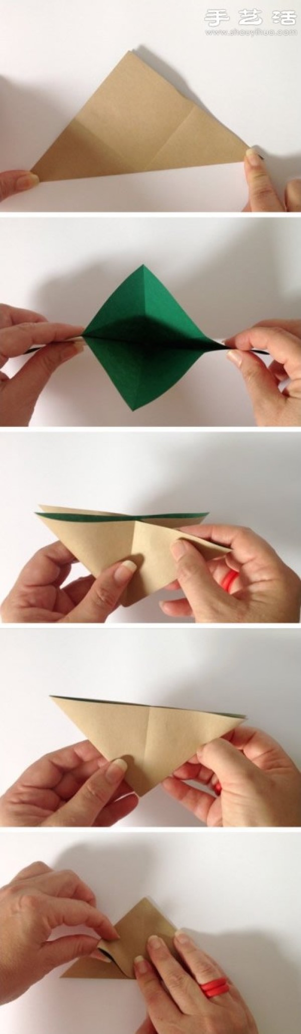 Illustration of how to fold a cute origami rabbit