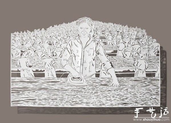 Li Baoyis paper-cut art work