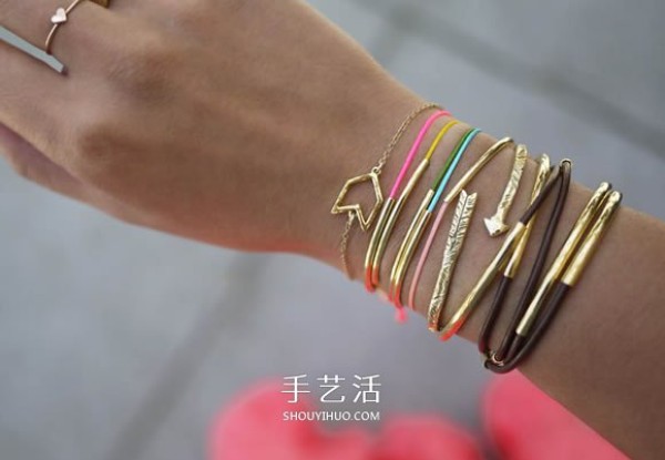 Simple and beautiful bracelet weaving method and golden tube bead bracelet weaving diagram