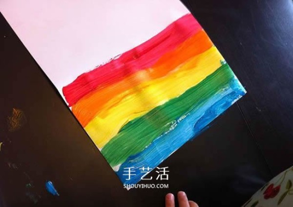 How to make Thanksgiving rainbow cards, childrens handmade rainbow greeting cards