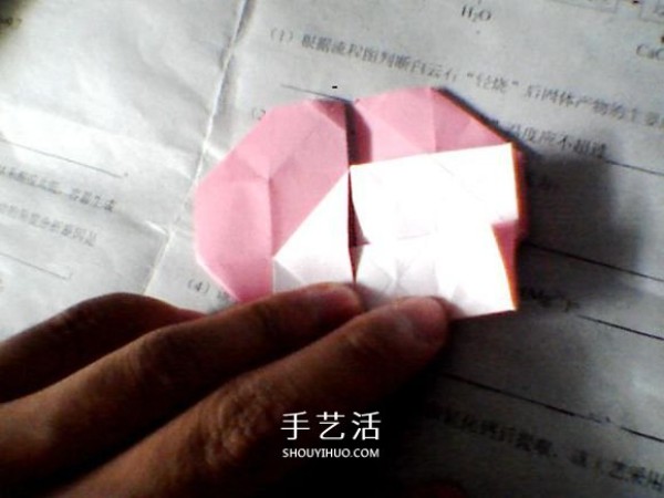 Illustrations on how to fold Valentines Day love origami with wings to make a perfect match