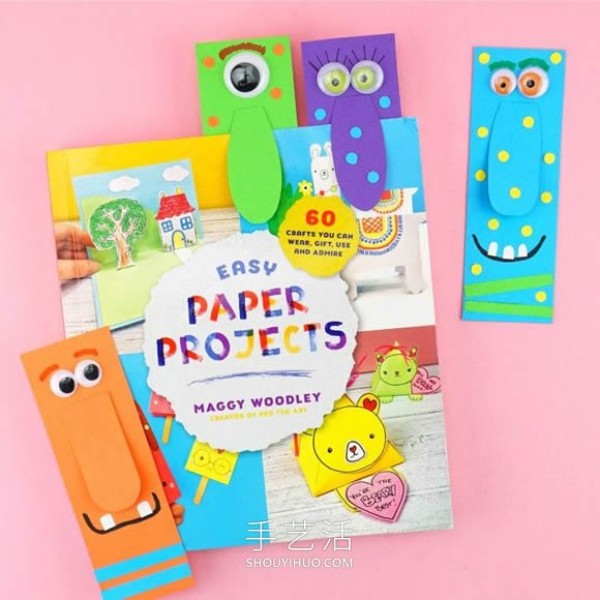 Tutorial on how to make handmade Halloween monster bookmarks in kindergarten