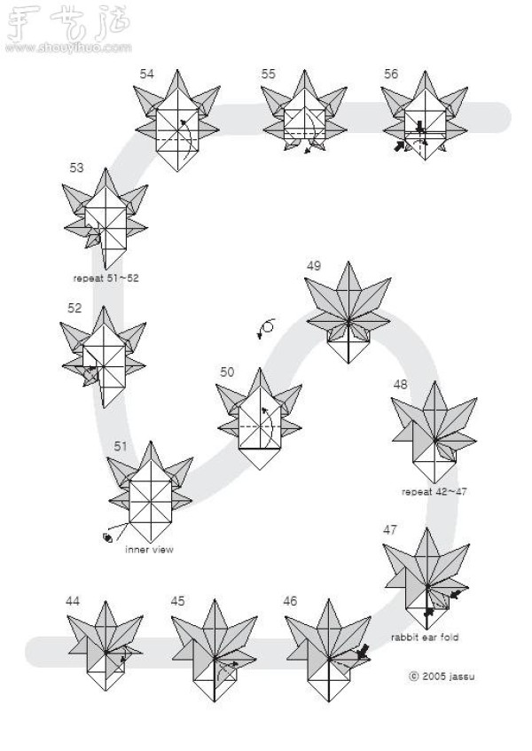 Maple leaf origami method