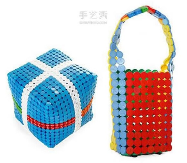 Use plastic bottle cap waste to DIY to make fashionable bags and stools