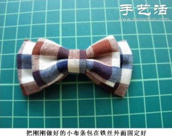 Handmade bow hairpins made of plaid cloth