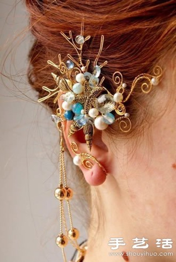 Russian girls DIY gorgeous elf earrings