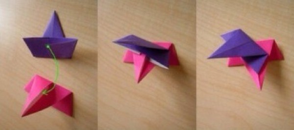 How to make origami three-dimensional stars, illustrations of folding three-dimensional stars by hand