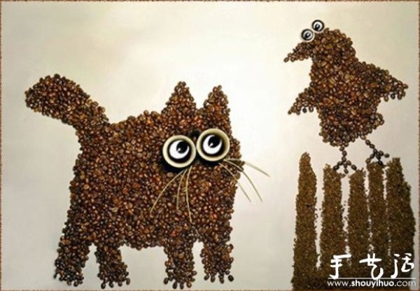 Interesting animals from creative DIY of coffee beans