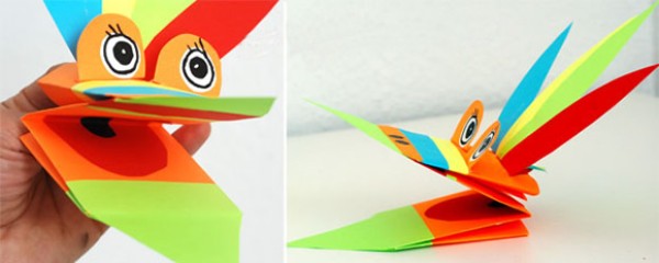 How to make fun animal hand puppets: Illustration of hand-folding finger puppets