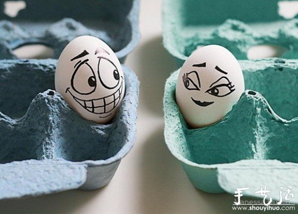 Interesting scene of DIY eggs after being graffitied and dressed up