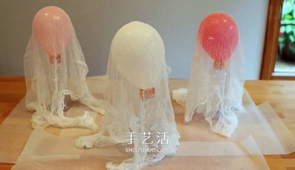 How to make a Halloween ghost with gauze, simple and cute DIY ghost makingfor