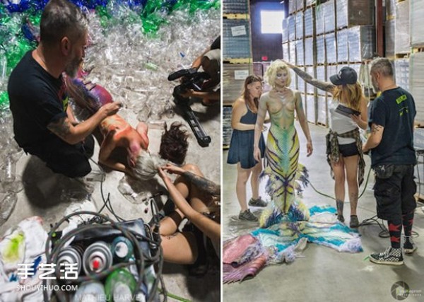 The ocean of ten thousand plastic bottles uses mermaids to interpret environmental issues