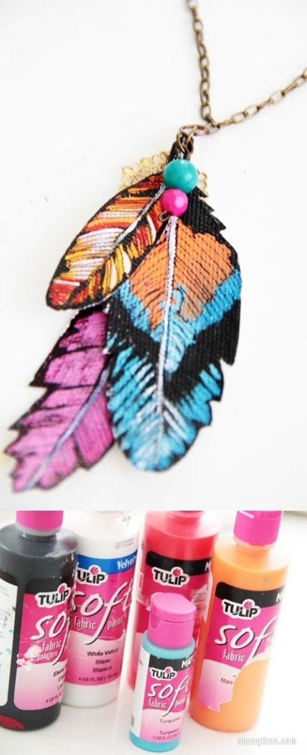 Handmade feather-shaped necklace pendant suitable for summer wear