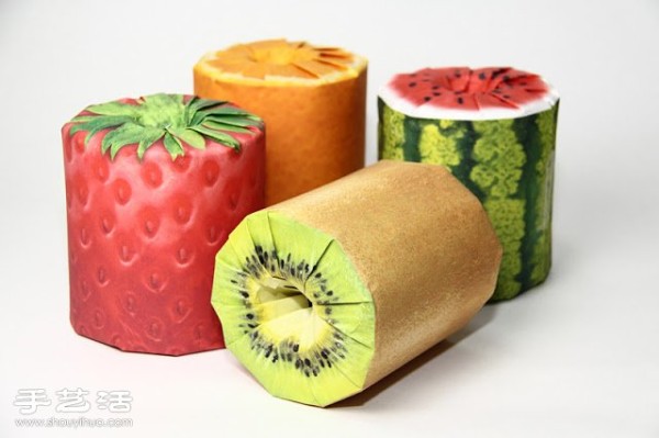 Colorful fruit roll toilet paper packaging design