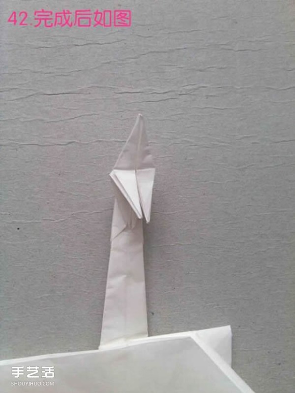 How to fold paper egrets with detailed illustrations of steps for folding three-dimensional egrets