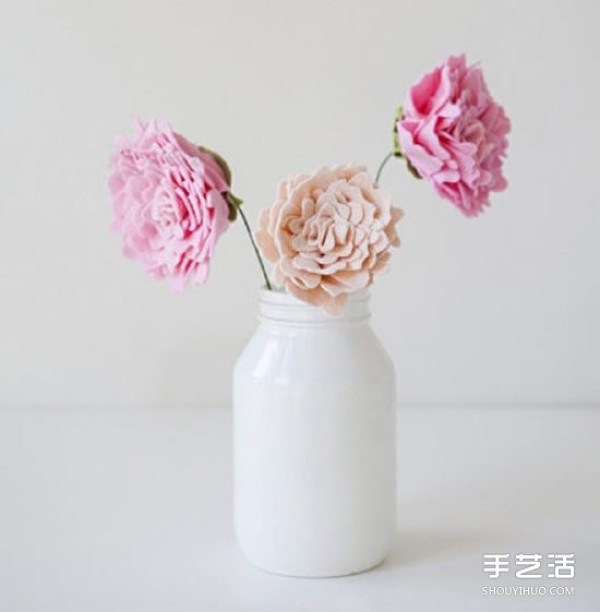 Non-woven fabric peony flower making tutorial handmade fabric peony flower making method illustration