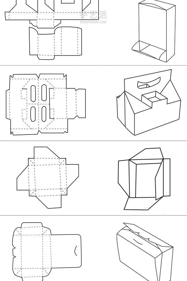 An expanded view of a storage box made from cardboard using a complete illustration of how to fold a storage box