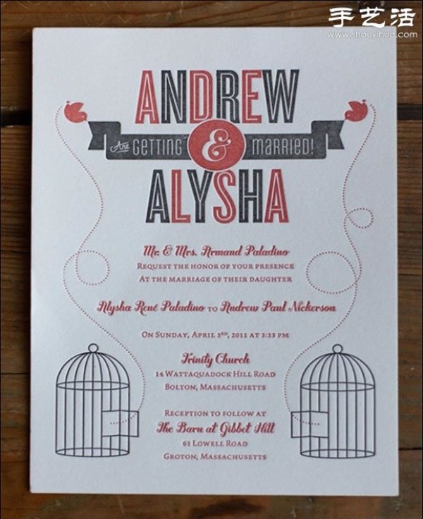 Interesting and personalized foreign wedding invitation template