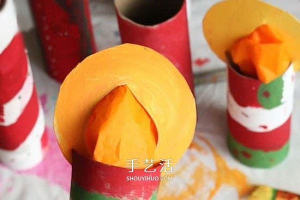 How to make handmade candles from toilet paper tubes for kindergarten Christmas candles