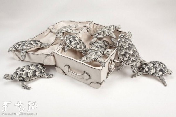 Fantasy ceramic works by British artist Katharine Morling