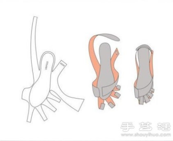 Illustrated tutorial on hand-making of two types of leather sandals