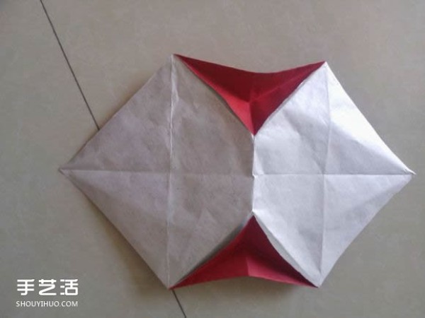 How to make a three-dimensional origami fox, a handmade fox with an origami method of the illustration