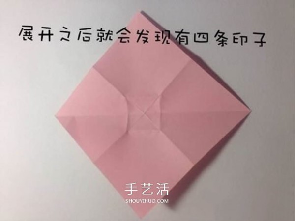 The steps of origami bow and the illustration of how to fold a simple bow