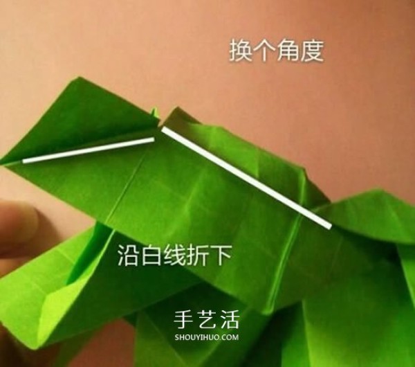 An illustrated tutorial on folding a rose from a piece of paper, including the calyx