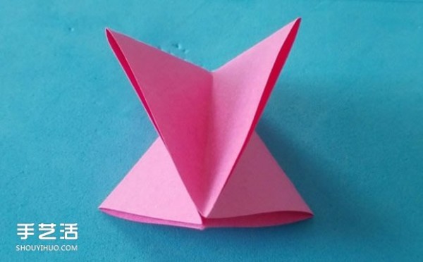 Simple rose origami step-by-step picture of how to fold a rose for children