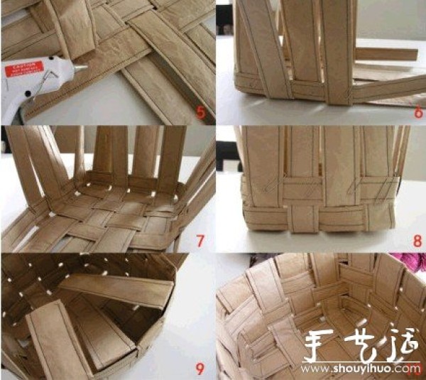 Handmade DIY storage basket with kraft paper