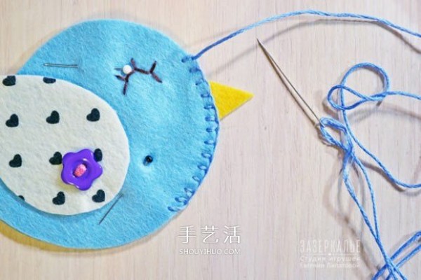 Non-woven bird bird refrigerator magnet DIY handmade fabric bird refrigerator magnet production