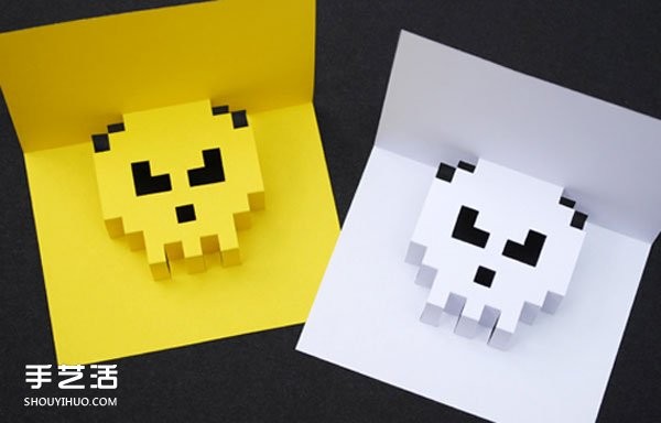 How to make your own eight-bit three-dimensional card with steps and drawings