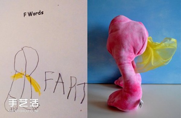 Creative handmade graffiti doll pictures make childrens imagination become reality