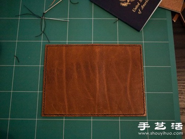 Illustration of hand-made passport holder and wallet