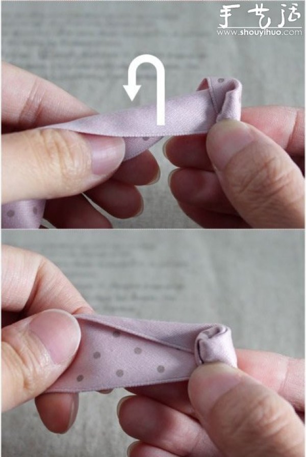 Handmade DIY tutorial for hair accessories: rose hair tie