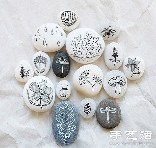 Fresh and elegant hand-made stone painting