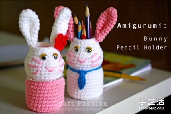 How to make a rabbit pen holder, a cute little rabbit DIY in a childrens pen holder