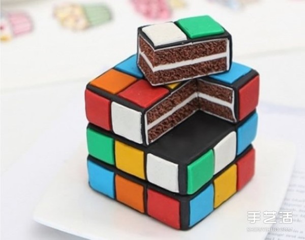 Cute and ultra-light clay Rubiks Cube DIY hand-made illustrated tutorial