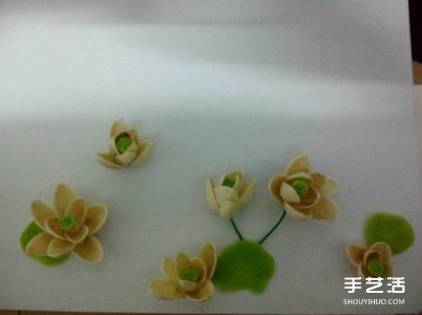 Pistachio Shell Creative Paste Painting Pistachio Shell Paste Lotus Decorative Painting