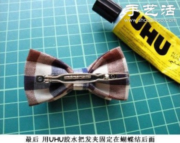 Handmade bow hairpins made of plaid cloth