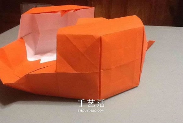 Origami illustration of three-dimensional jack-o