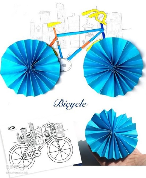 A simple and interesting origami tutorial makes a flat bicycle three-dimensional