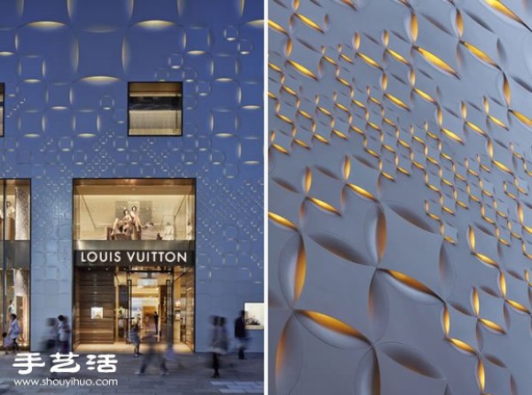 Architectural exterior design of fashion brand LV Tokyo Ginza store