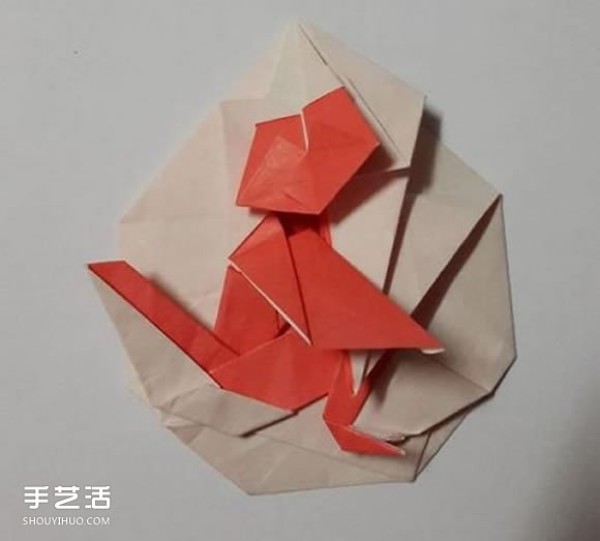 How to origami a monkey badge, how to fold a monkey pattern, how to fold it manually