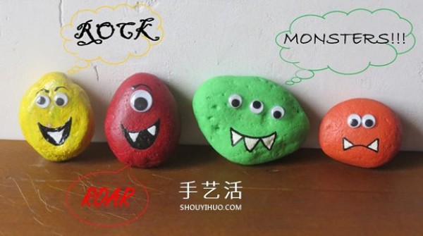 Halloween monster stone painting tutorial