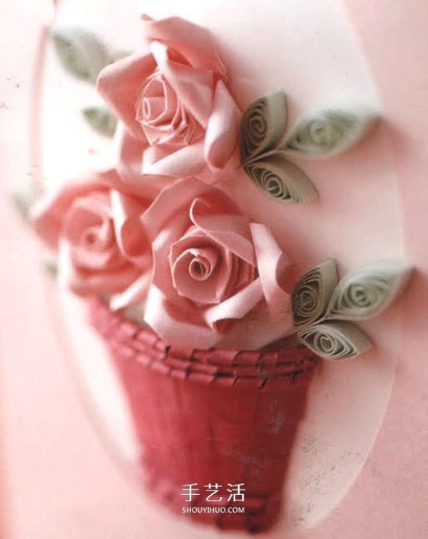 How to make a three-dimensional rose greeting card on how to make paper roses