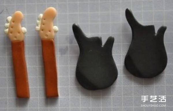 Ultra-light clay DIY tutorial to make a mini guitar can be used as a pendant