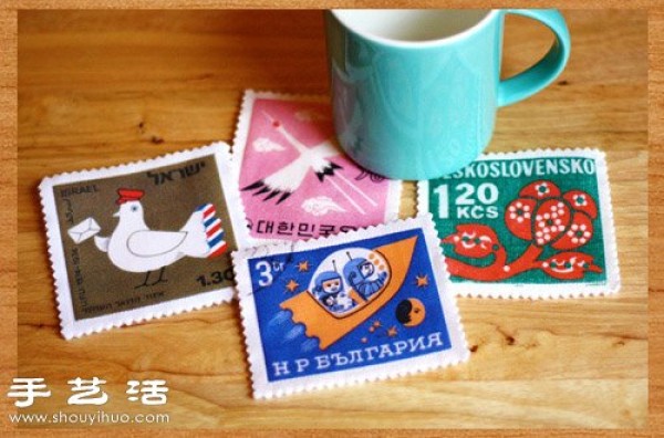 Non-woven fabric handmade stamp pattern coaster