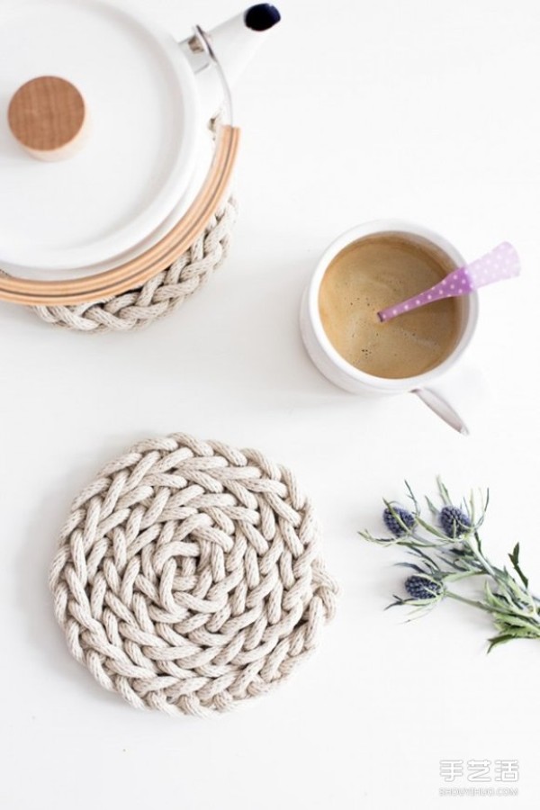 Home-made hand-woven cotton rope coasters will make you fall in love with the simple and natural style~